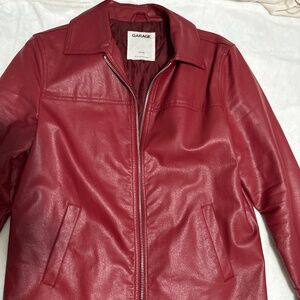 Garage Red Leather Jacket X-small